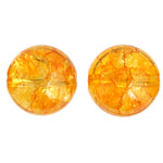 Semi-Precious Round  Beads 8in Strung Dyed Stabilized Crystal Citrine