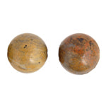 Semi-Precious Round  Beads 8in Strung Picture Jasper