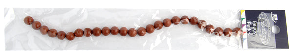 Semi-Precious Round  Beads 8in Strung Gold Sand