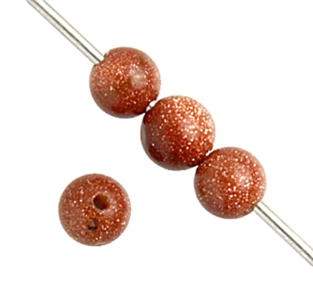 Semi-Precious Round Beads 2x8in Strand Gold Sand