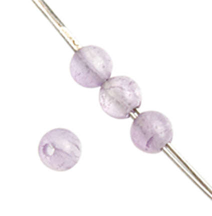 Semi-Precious Round Beads 2x8in Strand Amethyst