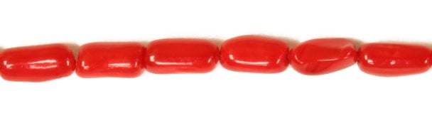 Bamboo Coral Beads Tube 3-4x8-9mm Semi-Precious 16in Red