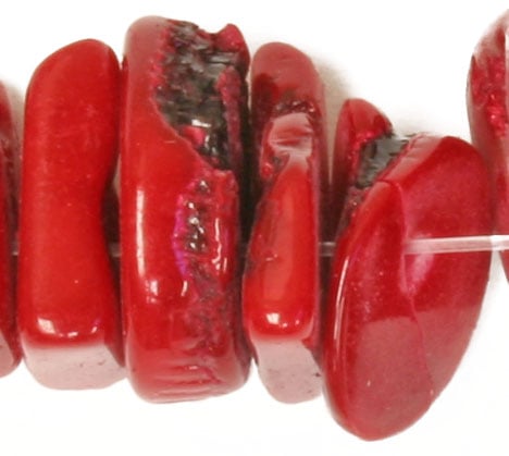 Bamboo Natural Coral Dyed 16in 10-15mm