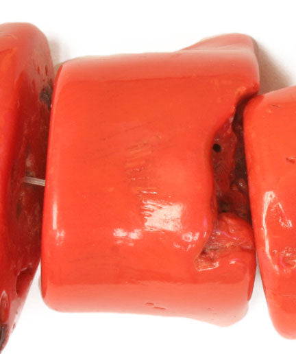 Bamboo Coral Beads Drum Shape Semi-Precious 16in 