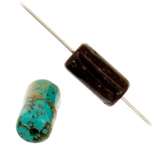 Turquoise Stablized Magnesite Tube 7x13mm 8in Strand