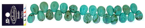 Turquoise Stablized Magnesite Flat Drop 8in Strand