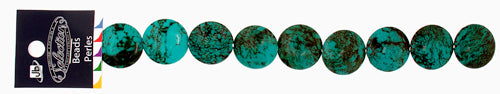 Turquoise Stabilized Magnesite Flat Round 8in Strand