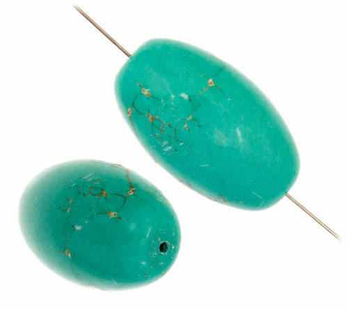 Turquoise Stabilized Magnesite Oval Tube 8in Strand