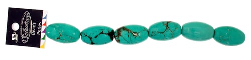 Turquoise Stabilized Magnesite Oval Tube 8in Strand