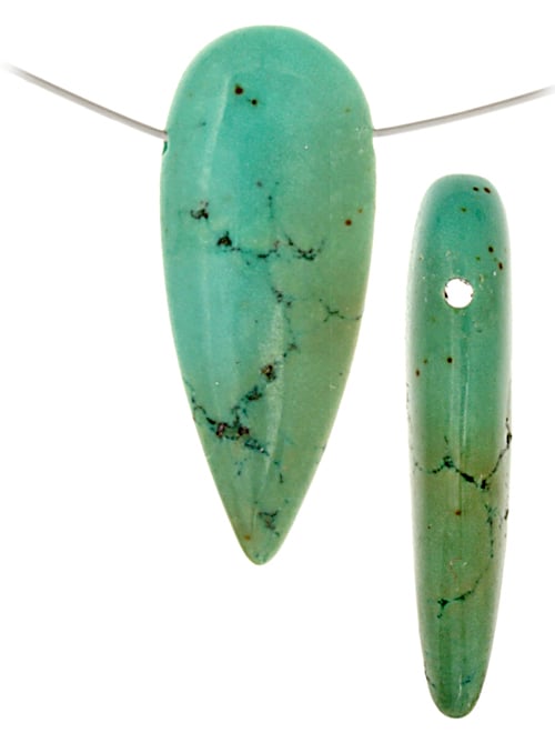 Turquoise Stablized Magnesite Flat Dagger 8in Strand