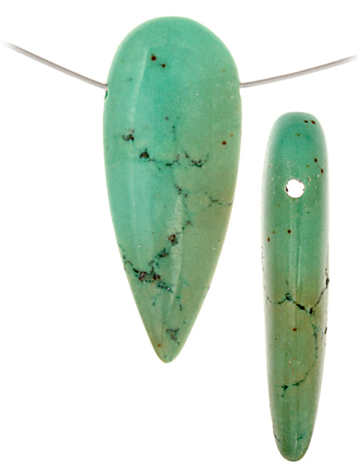 Turquoise Stablized Magnesite Flat Dagger 8in Strand