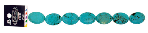 Turquoise Stablized Magnesite Flat Oval 8in Strand