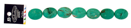 Turquoise Stablized Magnesite Flat Oval 8in Strand