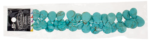 Turquoise Stablized Magnesite Flat Drop 8in Strand