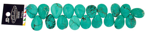 Turquoise Stablized Magnesite Flat Drop 8in Strand