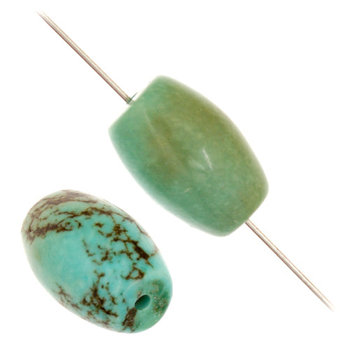 Turquoise Stabilized Magnesite Oval Tube 8in Strand