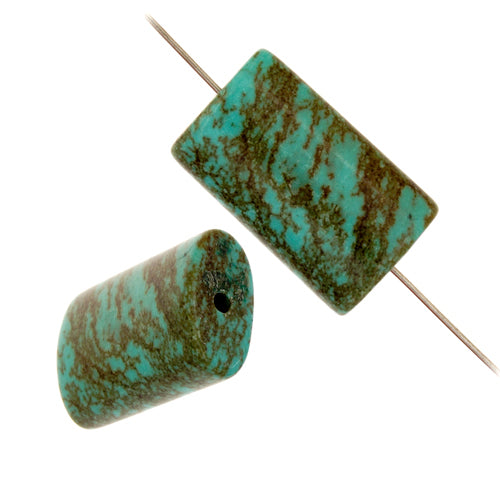 Turquoise Stabilized Magnesite Flat Tube 12x20mm 8in Strand