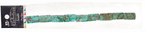 Turquoise Stabilized Magnesite Flat Tube 12x20mm 8in Strand