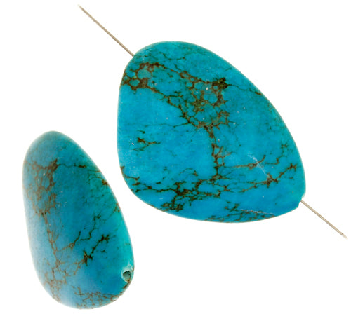 Turquoise Stabilized Magnesite Flat Triangle 34x46mm 8in Strand