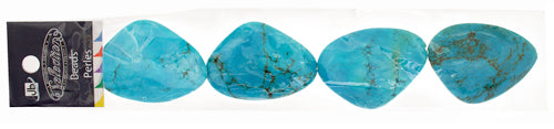 Turquoise Stabilized Magnesite Flat Triangle 34x46mm 8in Strand