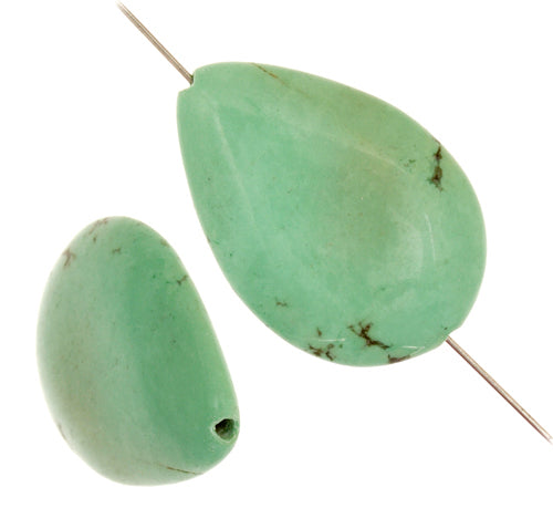Turquoise Stablized Magnesite Flat Drop 8in Strand