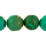 Turquoise Stablized Magnesite Round Nuggets 12mm 8in Strand