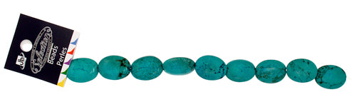 Turquoise Stablized Magnesite Flat Oval 8in Strand