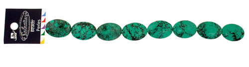 Turquoise Stablized Magnesite Flat Oval 8in Strand