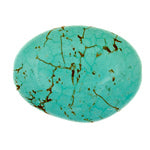 Turquoise Stablized Magnesite Flat Oval 8in Strand