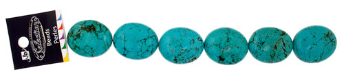 Turquoise Stablized Magnesite Flat Oval 8in Strand