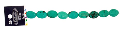 Turquoise Stablized Magnesite Flat Oval 8in Strand