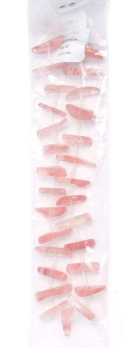 Cherry Quartz 7-12x24-35mm Fishbone 16in Semi-Precious