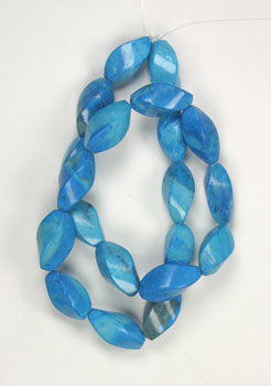 Turquoise Howlite Twisted 20x10mm Semi-Precious 16"
