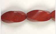 Red Jasper Twisted 20x10mm Semi-Precious 16"