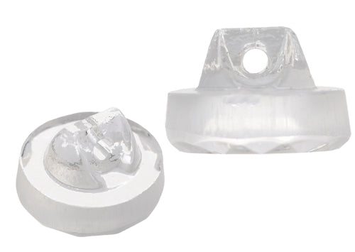 Glass Button 10mm Crystal With Shank And Facetted Edge