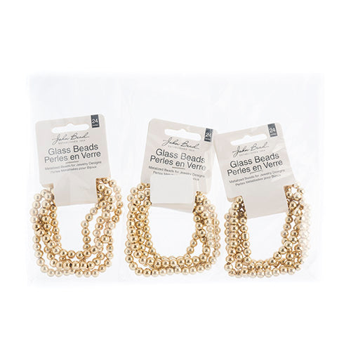 Metalized Glass Beads 24-inch Strand