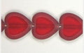 Glass Cut Bead Flat Heart 16x15mm Siam Ruby - Strung