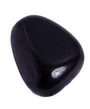 Glass Bead Stone Shape 24x19mm Strung Opaque Jet Black