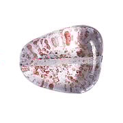 Glass Bead Stone Shape 24x19mm Strung Transparent Dyed With Speckles