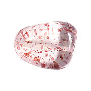 Glass Bead Stone Shape 24x19mm Strung Transparent Dyed With Speckles