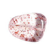 Glass Bead Stone Shape 24x19mm Strung Transparent Dyed With Speckles