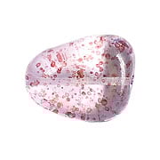 Glass Bead Stone Shape 24x19mm Strung Transparent Dyed With Speckles