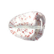 Glass Bead Stone Shape 24x19mm Strung Transparent Dyed With Speckles