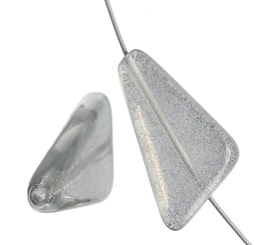 Glass Bead Triangle 22x16mm Crystal Smoke Luster