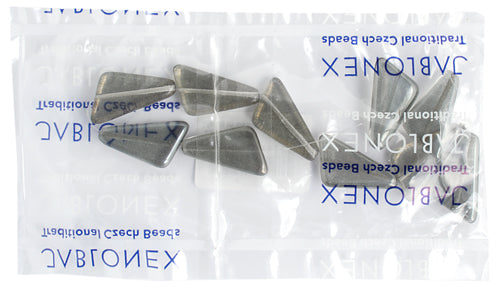 Glass Bead Triangle 22x16mm Crystal Smoke Luster