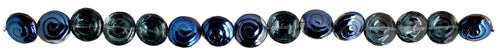 Glass Bead Swirl 13mm Transparent Aqua Azuro