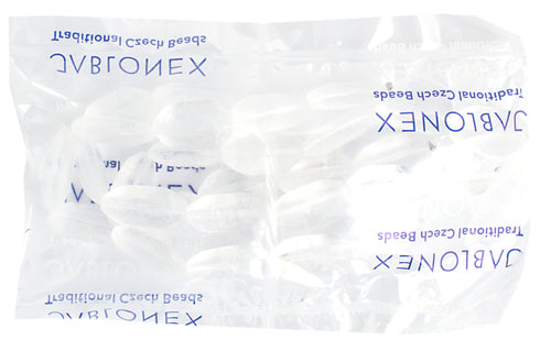 Glass Bead Oval 21x12mm Transparent Crystal Matte