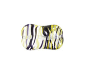 Glass Bead Peanut 19x12mm Crystal Black Green Stripe