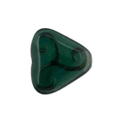 Glass Bead Triangle 17x18mm Opaque Dark Green Silk