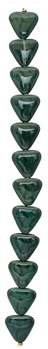 Glass Bead Triangle 17x18mm Opaque Dark Green Silk